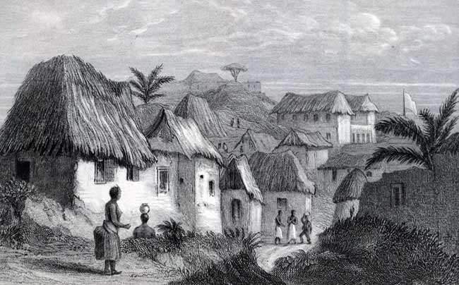 Dorp aan de Goudkust, tegenwoordig Ghana