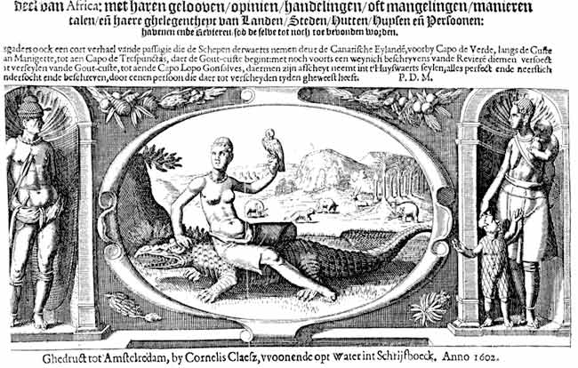 Stukje uit het titelblad van het boek van Pieter de Marees. Klik op de afbeelding om het venster te sluiten